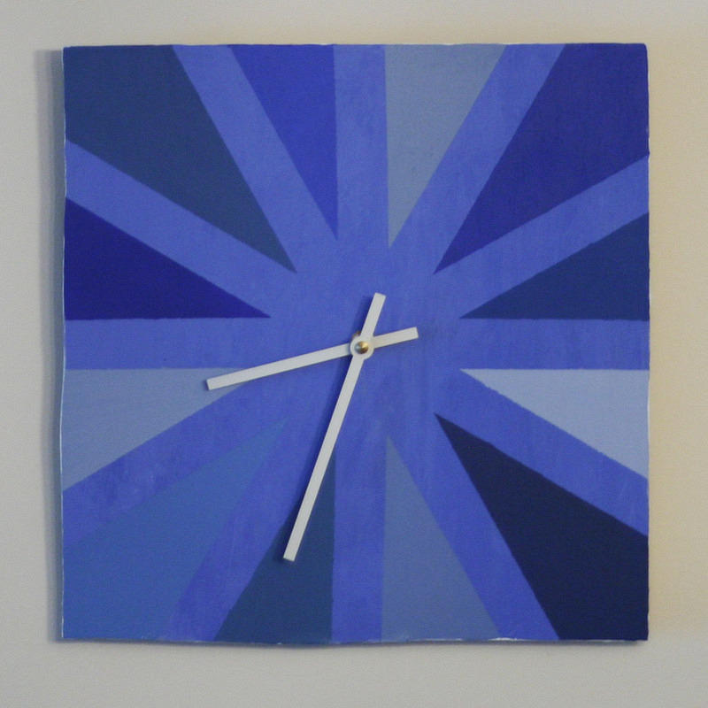 Blue Wedges Clock