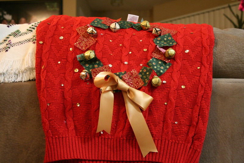 My awesome Christmas sweater, complete with jinglebells