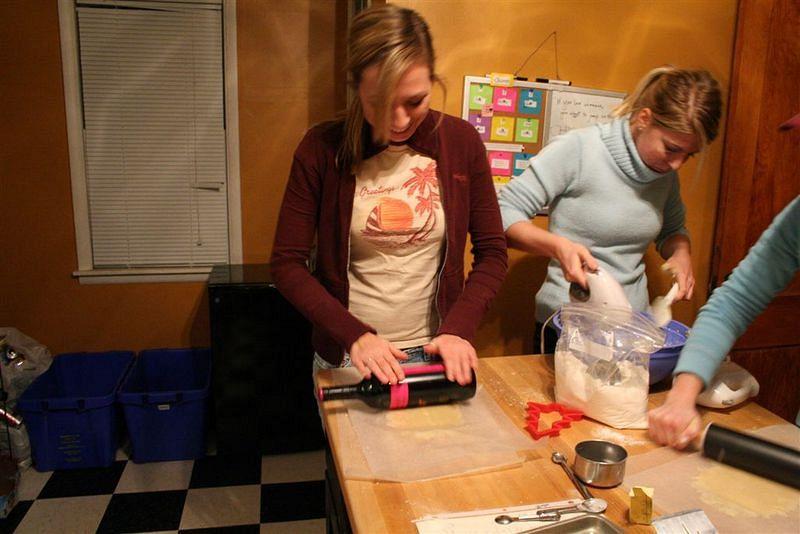 We only had one rolling pin...