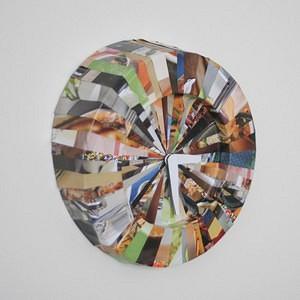 striped recycled clock