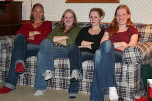 and with matching poses